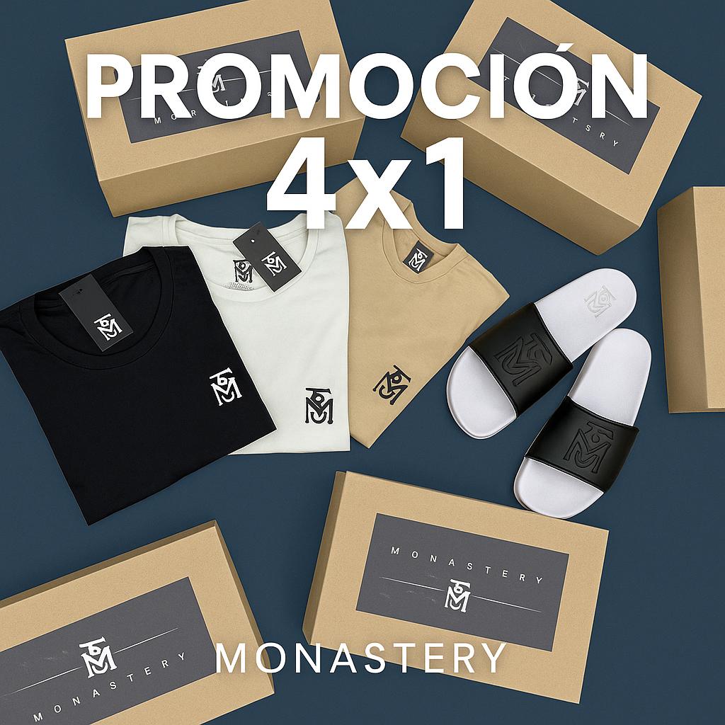 COMBO MONASTERY 3 CAMISETAS Y 1 SANDALIA