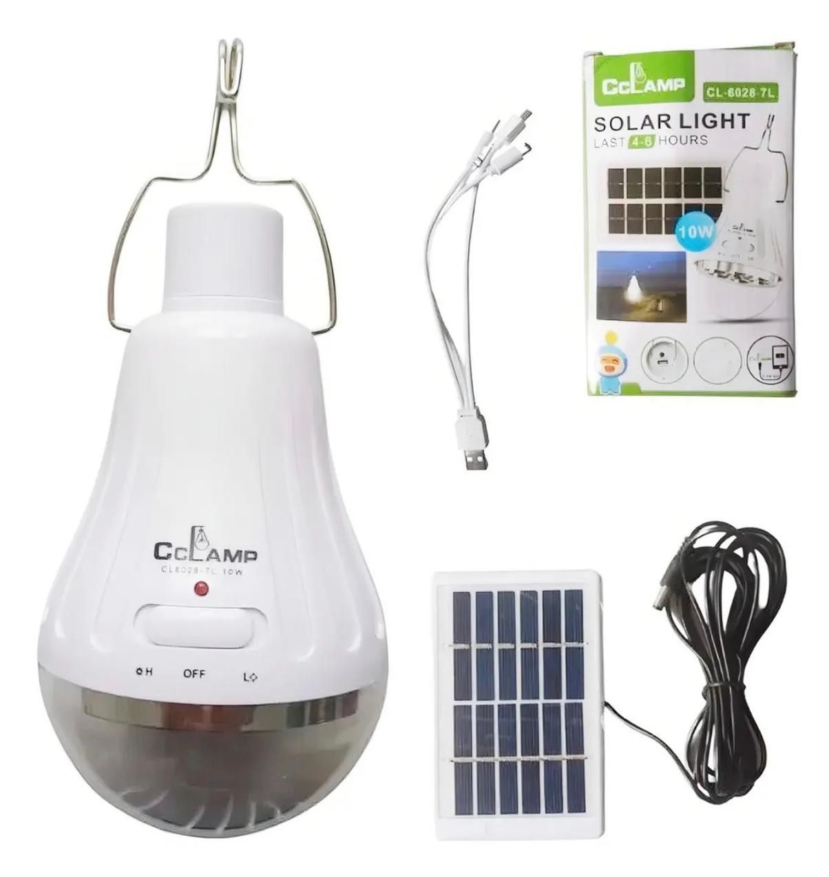 Bombillo con panel solar 10v
