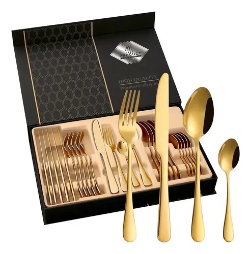 A215 Set de Cubiertos Elegance Dorados